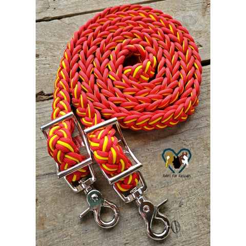 Red and Yellow Adjustable Riding Reins