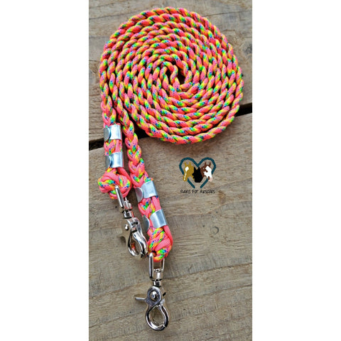 Pink and Spring Rainbow Basic Riding Reins