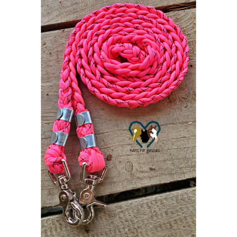 Pink and Black X Basic Riding Reins