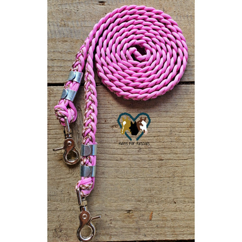 Pink and Brown Patterned Basic Riding Reins