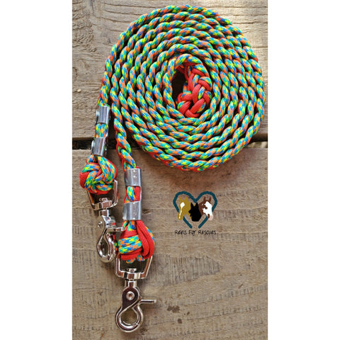 Red and Lime Plaid Basic Reins