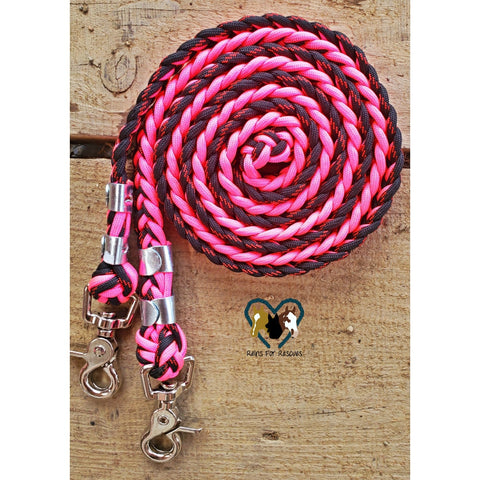 Pink with Black X Basic Reins