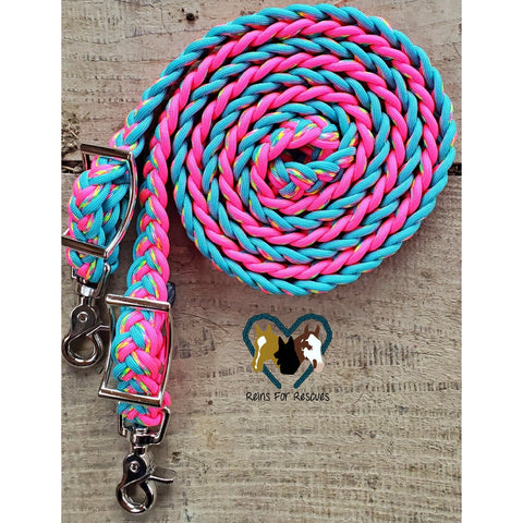 Hot Pink, Birthday Cake and Turquoise Adjustable Reins