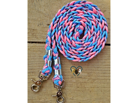Rose Pink, Baby Blue and Cotton Candy Basic Reins
