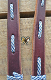 Blue Artic Digit Laced Chocolate Leather Reins
