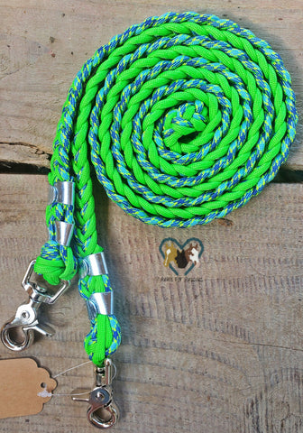 Neon Green and Under Water Basic Reins