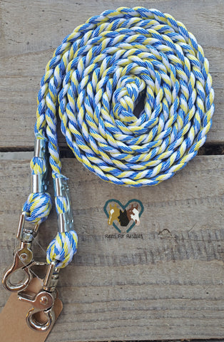 Blue, White and Yellow Patterned Basic Reins