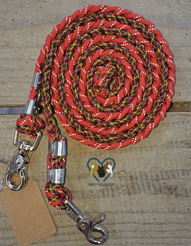 Reflective Red & Patterned Basic Reins