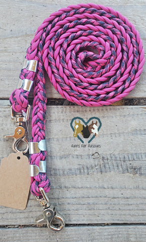 Fuchsia and Patterned Basic Reins