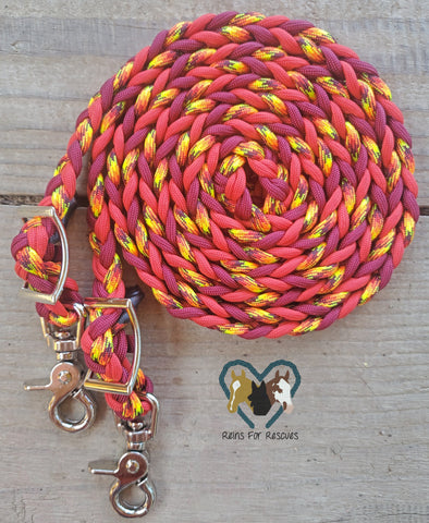 Red, Orange, and Fire Adjustable Reins