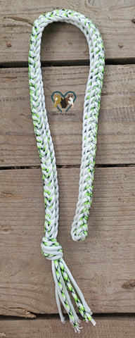 Neon Oreo Green & White Fringe Neck Rope