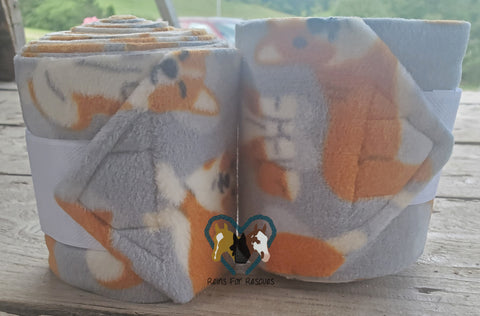 Gray and Brown Corgi Horse Polo Wraps
