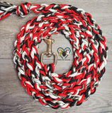 Red, Black and White Patterned Lead Rope