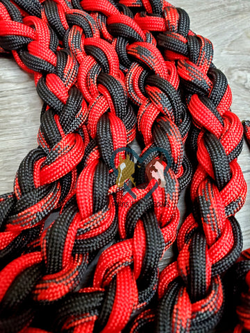 Red, Black and White Patterned Lead Rope – Reins for Rescues