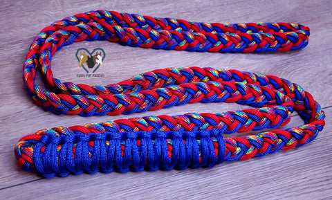 Royal Blue, Red and Patterned Neck Rope