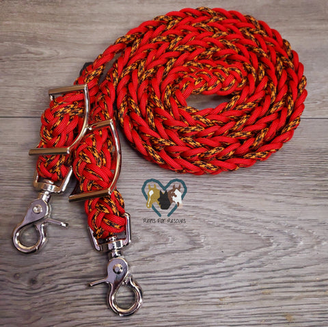 Red and Leopard Adjustable Reins