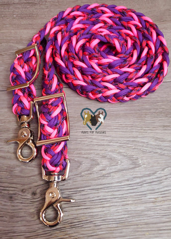 Hot Pink, Candy Snake and Purple Adjustable Reins