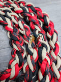 Tan, Red, Black, White & Patterned Lead Rope