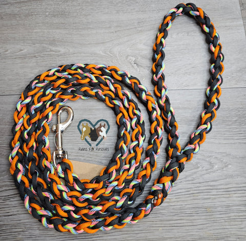 Orange, Black & Light Stripe Dog Leash