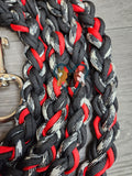 Ebony, Black & Red Lead Rope
