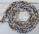 Navy Blue, Tan & White Lead Rope