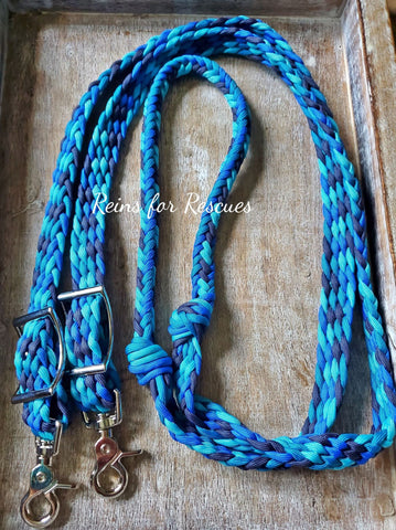 Custom Flat Braided Adjustable Riding Reins