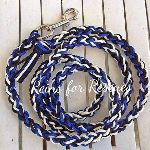 Royal Blue, Black & White Lead Rope