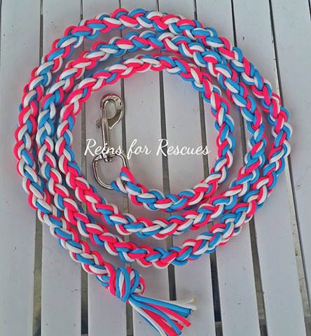 Turquoise, Hot Pink & White Lead Rope
