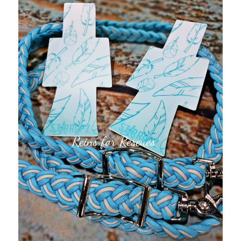 Turquoise & Silver Feather Collection with Stirrupz